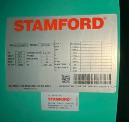 Cummins C1100D5B - 1.100 kVA Open Generator - DPX-18531-O C1100D5B - 1.100 kVA Open Generator - DPX-18531-O 2026 1 Generat...