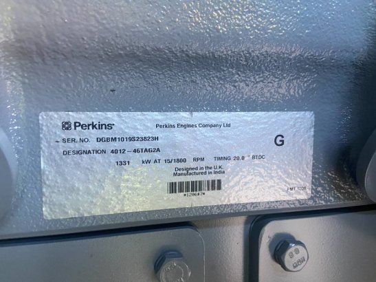 Perkins 4012-46TAG2A - 1.650 kVA Generator - DPX-19823 Perkins 4012-46TAG2A - 1.650 kVA Generator - DPX-19823 2025 1 Gener...