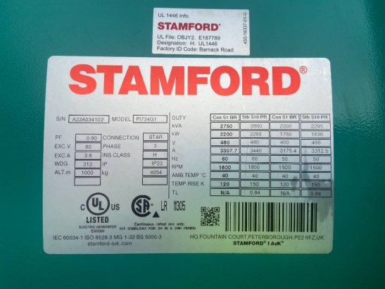 Cummins C2250D5 - 2.250 kVA Genset - QSK60 - DPX-18536-A C2250D5 - 2.250 kVA Genset - QSK60 - DPX-18536-A 2026 1 Generator...