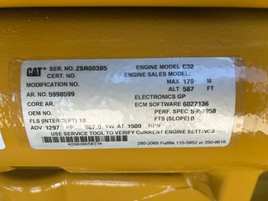 CAT DE1100GC - 1.100 kVA Standby Generator - DPX-18225 DE1100GC - 1.100 kVA Standby Generator - DPX-18225 2025 1 Generator...