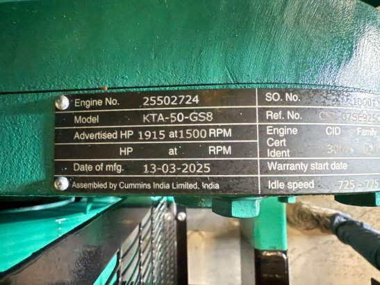 Cummins C1675D5A - 1.675 kVA Generator - DPX-18534-O C1675D5A - 1.675 kVA Generator - DPX-18534-O 2025 1 Generators image 72