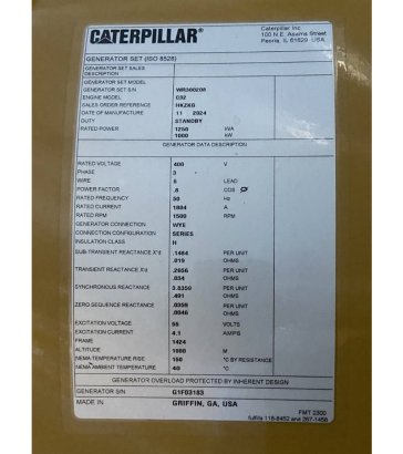 CAT C32 - 1.250 kVA Open Generator - DPX-18108 C32 - 1.250 kVA Open Generator - DPX-18108 2025 1 Open box vans image 14