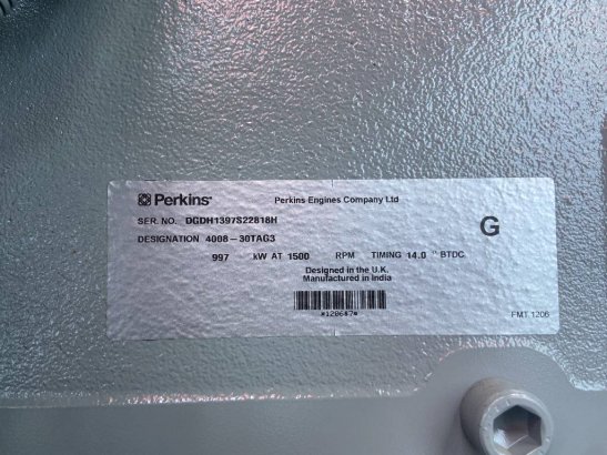 Perkins 4008TAG3 - 1.250 kVA Generator - DPX-21070 Perkins 4008TAG3 - 1.250 kVA Generator - DPX-21070 2024 1 Generators im...