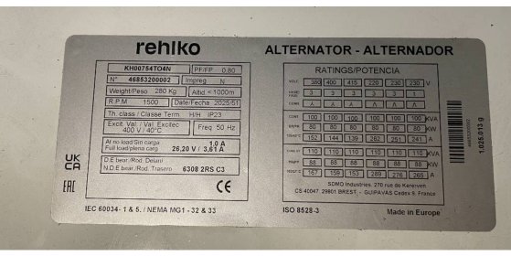 Rehlko KD110 - 110 kVA Generator - DPX-17008 Rehlko KD110 - 110 kVA Generator - DPX-17008 2026 1 Generators image 29