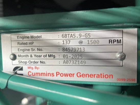 Cummins C110D5Q - 110 kVA Generator - DPX-18509-Q C110D5Q - 110 kVA Generator - DPX-18509-Q 2026 1 Generators image 49