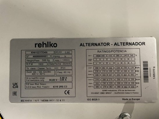 Rehlko KD250 - 250 kVA Generator - DPX-17013 Rehlko KD250 - 250 kVA Generator - DPX-17013 2026 1 Generators image 60