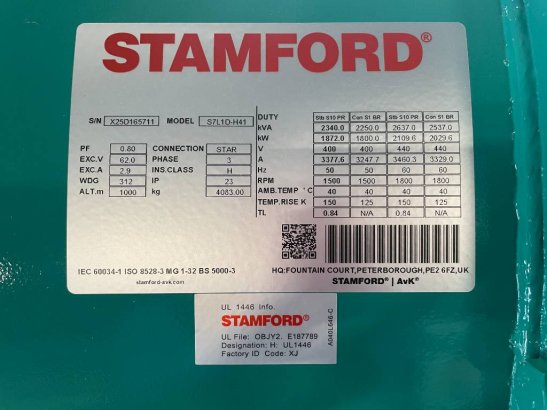 Cummins C2250D5E - 2.250 kVA Genset - QSK50 - DPX-18536-B C2250D5E - 2.250 kVA Genset - QSK50 - DPX-18536-B 2025 1 Generat...