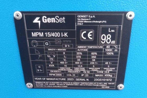 Genset MPM 15/400 I-K - Welding Genset - DPX-35500 GenSet MPM 15/400 I-K - Welding Genset - DPX-35500 2025 1 Generators im...