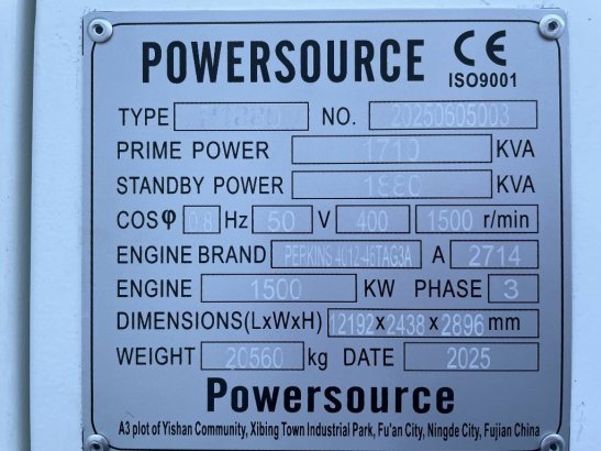 Perkins 4012-46TAG3A - 1.880 kVA Generator - DPX-19824 Perkins 4012-46TAG3A - 1.880 kVA Generator - DPX-19824 2025 1 Gener...