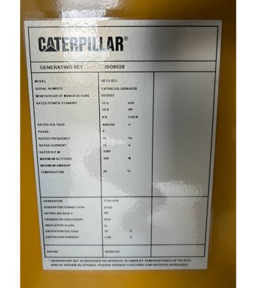 CAT DE13.5E3 - 13.5 kVA Generator - DPX-18001 DE13.5E3 - 13.5 kVA Generator - DPX-18001 2024 1 Generators image 20