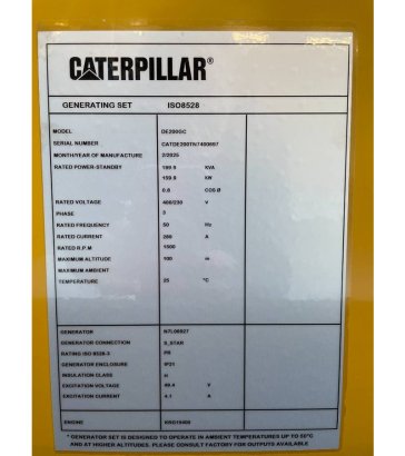 CAT DE200GC - 200 kVA Stand-by Generator - DPX-18211 DE200GC - 200 kVA Stand-by Generator - DPX-18211 2025 1 Generators im...