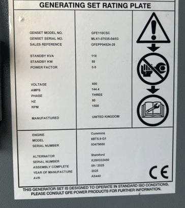 Cummins 6BT5.9-G1 - 110 kVA Generator - DPX-25105 6BT5.9-G1 - 110 kVA Generator - DPX-25105 2025 1 Generators image 5