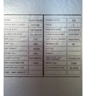 Volvo TWD1644GE - 715 kVA Generator - DPX-18884.1 TWD1644GE - 715 kVA Generator - DPX-18884.1 2025 1 Generators image 6