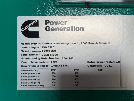 Cummins C330D5EQ - 330 kVA Generator - DPX-18516-Q C330D5EQ - 330 kVA Generator - DPX-18516-Q 2026 1 Generators image 6
