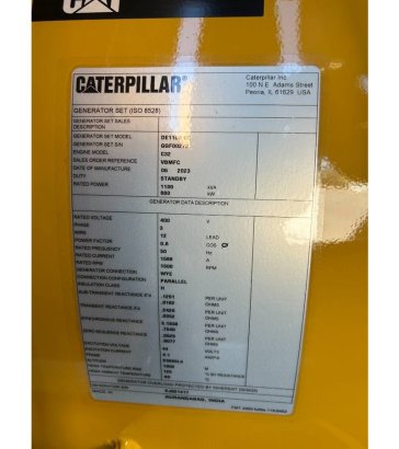 CAT DE1100GC - 1.100 kVA Standby Generator - DPX-18225 DE1100GC - 1.100 kVA Standby Generator - DPX-18225 2025 1 Generator...