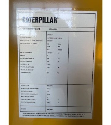 CAT DE22E3 - 22 kVA Generator - DPX-18003 DE22E3 - 22 kVA Generator - DPX-18003 2024 1 Generators image 6