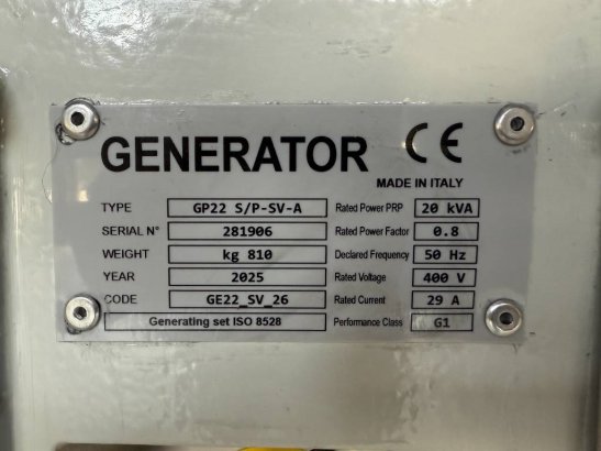 Perkins 404J-22G - 22 kVA - Stage V Genset - DPX-19906 Perkins 404J-22G - 22 kVA - Stage V Genset - DPX-19906 2025 1 Gener...