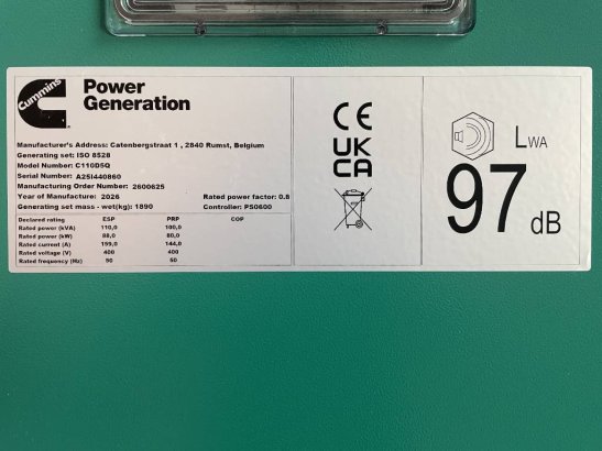 Cummins C110D5Q - 110 kVA Generator - DPX-18509-Q C110D5Q - 110 kVA Generator - DPX-18509-Q 2026 1 Generators image 11
