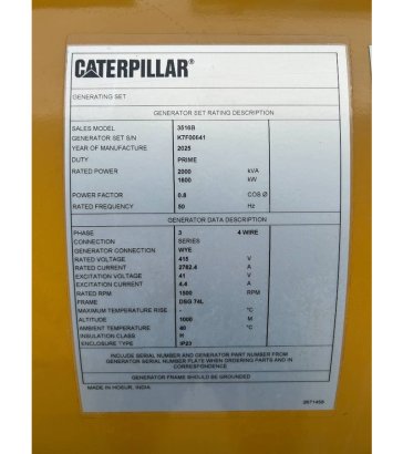 CAT 3516B - 2.250 kVA Generator - DPX-25084 3516B - 2.250 kVA Generator - DPX-25084 2025 1 Generators image 21