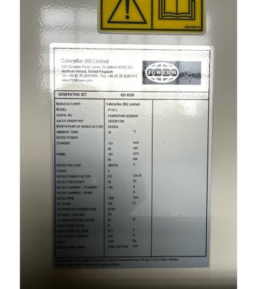 FG Wilson P110-3 - 110 kVA Genset - DPX-16008 FG Wilson P110-3 - 110 kVA Genset - DPX-16008 2025 1 Generators image 21