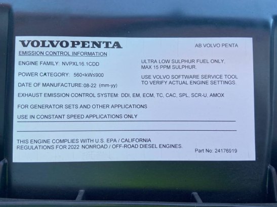 Volvo TWD1683GE - 740 kVA Stage V - DPX-19040-O TWD1683GE - 740 kVA Stage V - DPX-19040-O 2024 1 Generators image 19