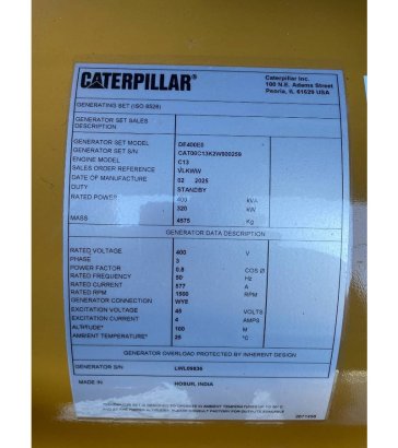 CAT DE400E0 - C13 - 400kVA Generator - DPX-18023 DE400E0 - C13 - 400kVA Generator - DPX-18023 2025 1 Generators image 6