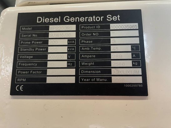 Perkins 1106A-70TA - 220 kVA Generator - DPX-20012 Perkins 1106A-70TA - 220 kVA Generator - DPX-20012 2026 1 Generators im...