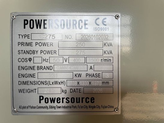 Cummins 6CTAA8.3-G9 - 275 kVA Generator - DPX-19842 6CTAA8.3-G9 - 275 kVA Generator - DPX-19842 2026 1 Generators image 6