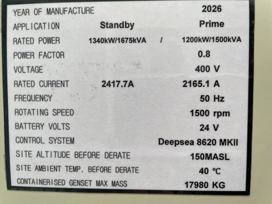 Cummins KTA50GS8 - 1.675 kVA Generator - DPX-18821 KTA50GS8 - 1.675 kVA Generator - DPX-18821 2026 1 Generators image 30