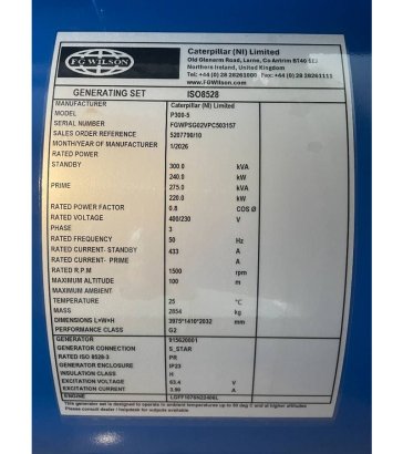 FG Wilson P300-5 - 300 kVA Genset - DPX-16015 FG Wilson P300-5 - 300 kVA Genset - DPX-16015 2026 1 Generators image 16