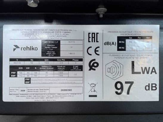 Rehlko KD110 - 110 kVA Generator - DPX-17008 Rehlko KD110 - 110 kVA Generator - DPX-17008 2026 1 Generators image 36