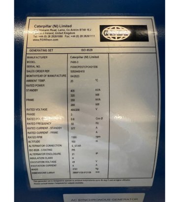 FG Wilson P400-3 - 400 kVA Open Genset - DPX-16017-O FG Wilson P400-3 - 400 kVA Open Genset - DPX-16017-O 2025 1 Generator...