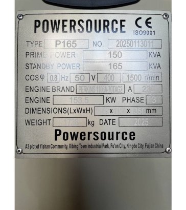 Perkins 1106A-70TAG2 - 165 kVA Generator - DPX-19808 Perkins 1106A-70TAG2 - 165 kVA Generator - DPX-19808 2025 1 Generator...