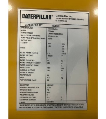 CAT DE200E0 - 200 kVA Generator - DPX-18017 DE200E0 - 200 kVA Generator - DPX-18017 2025 1 Generators image 51