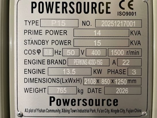 Perkins 403D-15 - 15 kVA Generator - DPX-19800 Perkins 403D-15 - 15 kVA Generator - DPX-19800 2026 1 Generators image 43