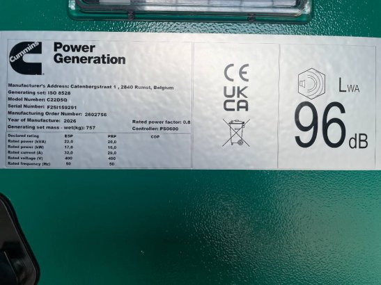 Cummins C22D5Q - 22 kVA Generator - DPX-18501-Q C22D5Q - 22 kVA Generator - DPX-18501-Q 2026 1 Generators image 21