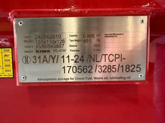 New Diesel Fuel Tank 995 Liter - DPX-31021 NEW Diesel Fuel Tank 995 Liter - DPX-31021 2025 1 image 54