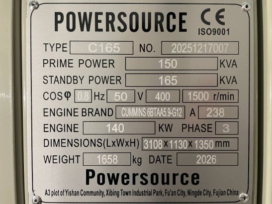 Cummins 6BTAA5.9-G12 - 165 kVA Generator - DPX-19838 6BTAA5.9-G12 - 165 kVA Generator - DPX-19838 2026 1 Generators image 57