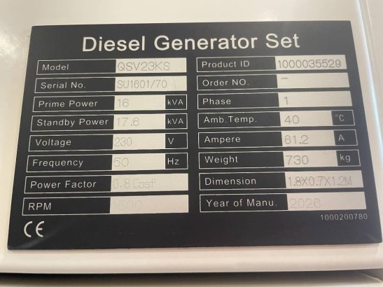 Kubota V2403-M-DI-BG - 25kVA Generator - DPX-20031 V2403-M-DI-BG - 25kVA Generator - DPX-20031 2026 1 Generators image 66
