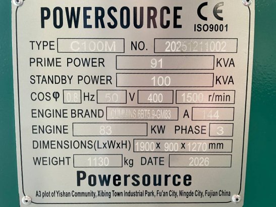 Cummins 6BT5.9-GM83 - 100 kVA Marine Generator - DPX-19751 6BT5.9-GM83 - 100 kVA Marine Generator - DPX-19751 2026 1 Gener...