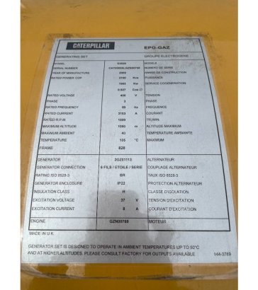 CAT G3520 - 2150 kVA Used Gas Generator - DPX-12668 G3520 - 2150 kVA Used Gas Generator - DPX-12668 2009 2 Generators image 6