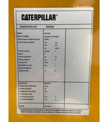 CAT DE150E0 - 150 kVA Generator - DPX-18016.1 DE150E0 - 150 kVA Generator - DPX-18016.1 2025 1 Generators image 52