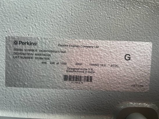 Perkins 4008TAG2A - 1100 kVA Generator - DPX-19820 Perkins 4008TAG2A - 1100 kVA Generator - DPX-19820 2025 1 Generators im...