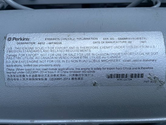 Perkins 4012-46TAG3A - 1.880 kVA Generator - DPX-19824-O Perkins 4012-46TAG3A - 1.880 kVA Generator - DPX-19824-O 2026 1 G...
