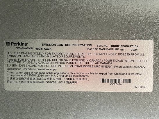 Perkins 4008TAG2A - 1100 kVA Generator - DPX-19820 Perkins 4008TAG2A - 1100 kVA Generator - DPX-19820 2025 1 Generators im...
