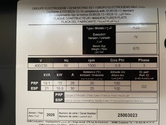 Rehlko K22 - 22 kVA Generator - DPX-17003 Rehlko K22 - 22 kVA Generator - DPX-17003 2026 1 Generators image 24