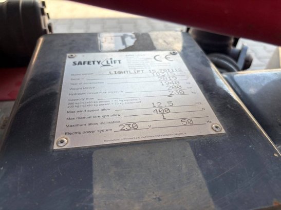Spider Lift Safety Lift Lightlift 15.70IIIS Electric+Petrol 15.4m 2019 SAFETY LIFT Lightlift 15.70 IIIS 2019 2 image 40