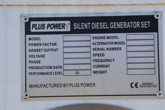Generator Plus Power GF2-75 Diesel 75kVA 2025 New Plus Power GF2-75 2025 1 image 10