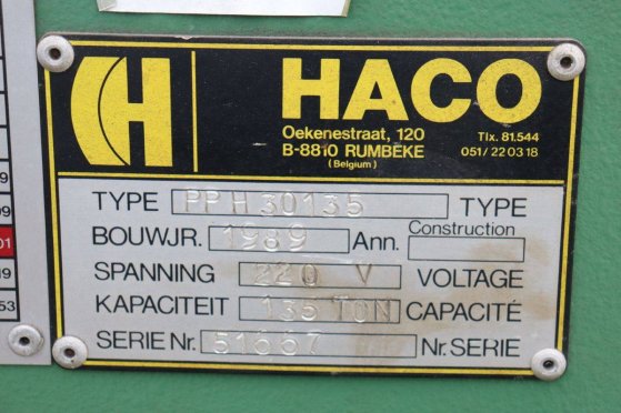 Press brake Haco PPH30135 Electric 135t 1989 Haco PPH 30135 1989 2 image 11