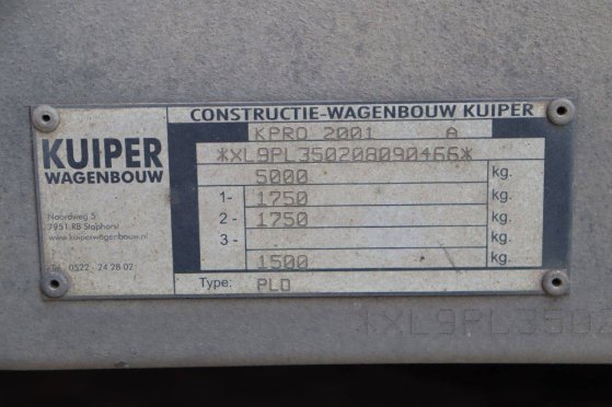 Machine transporter Kuiper PLD 5000kg 2010 kuiper PLD 2010 2 Flatbed open trailers image 11